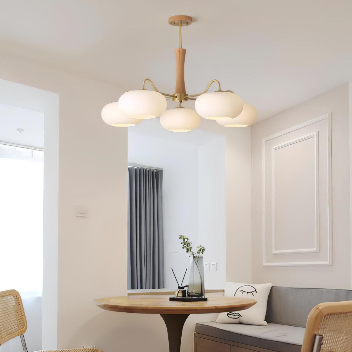 Brass Wooden Persimmon Chandelier - Blowlighting