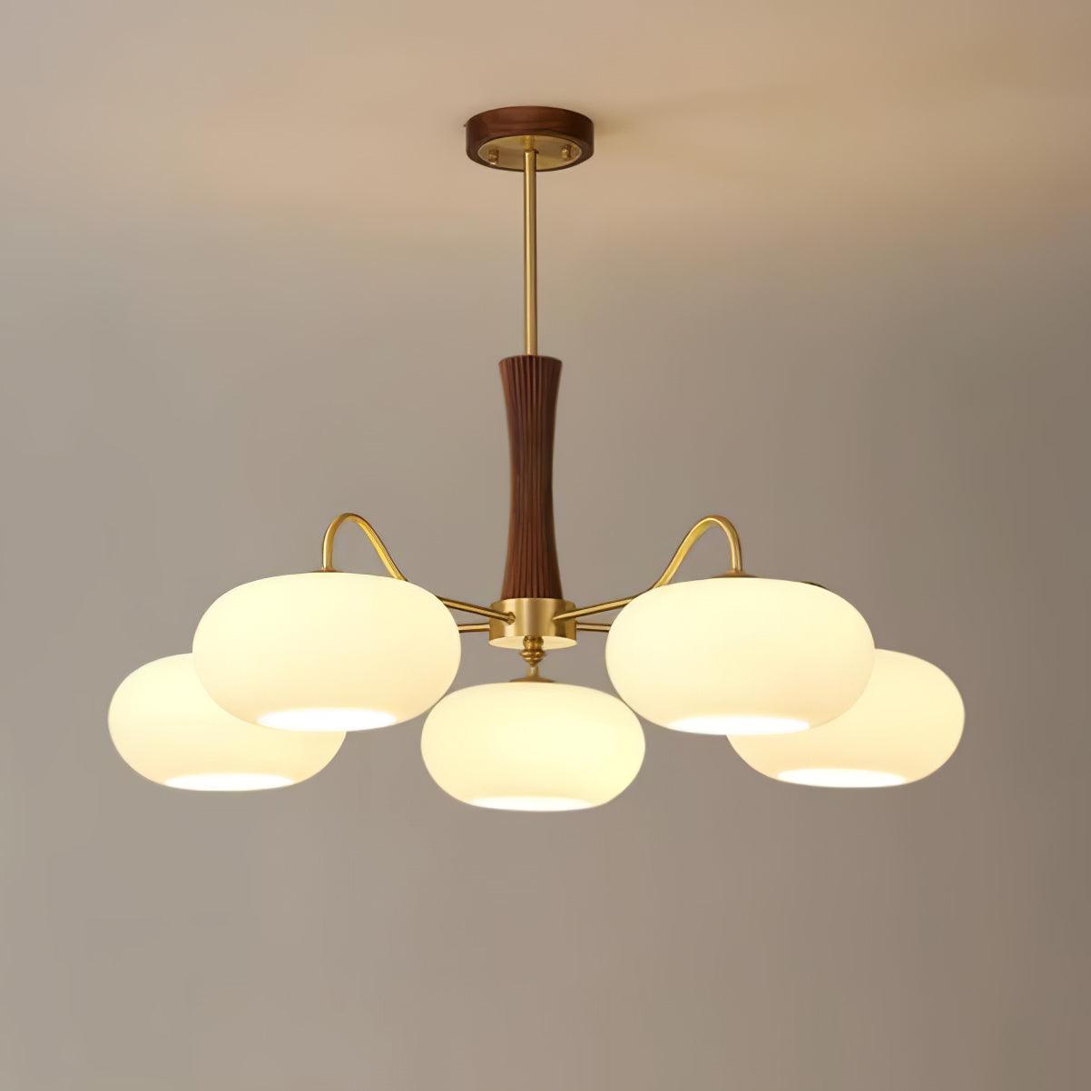 Brass Wooden Persimmon Chandelier - Blowlighting