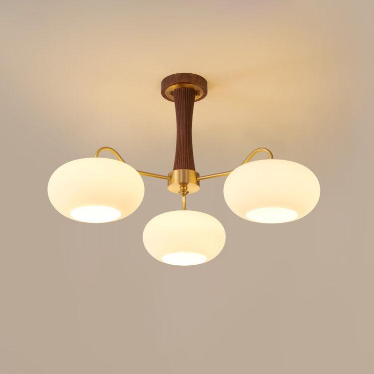 Brass Wooden Persimmon Chandelier - Blowlighting