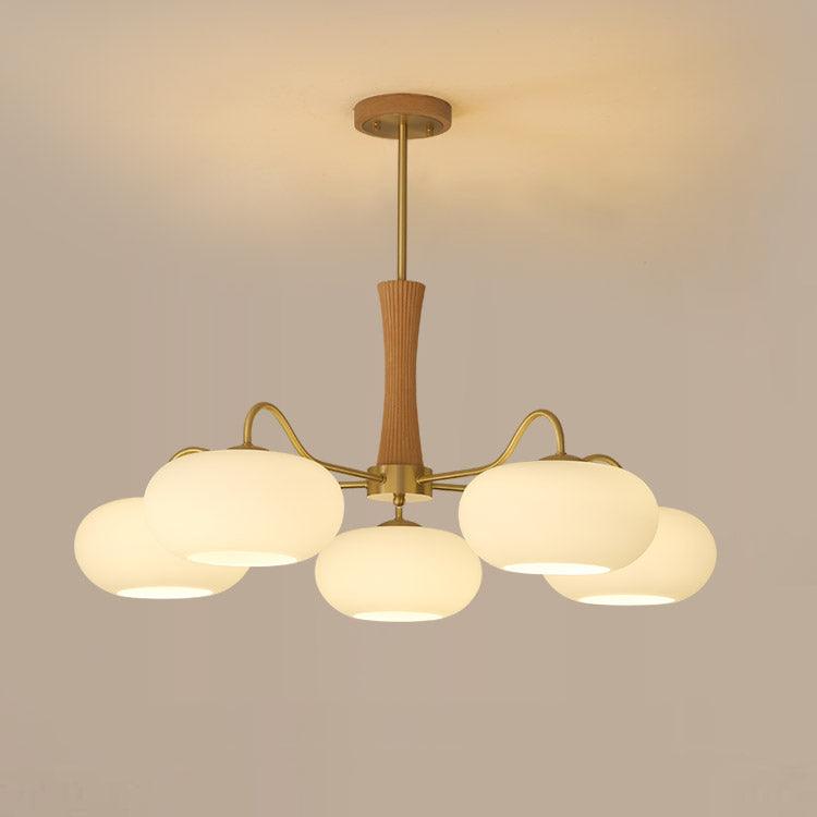 Brass Wooden Persimmon Chandelier - Blowlighting