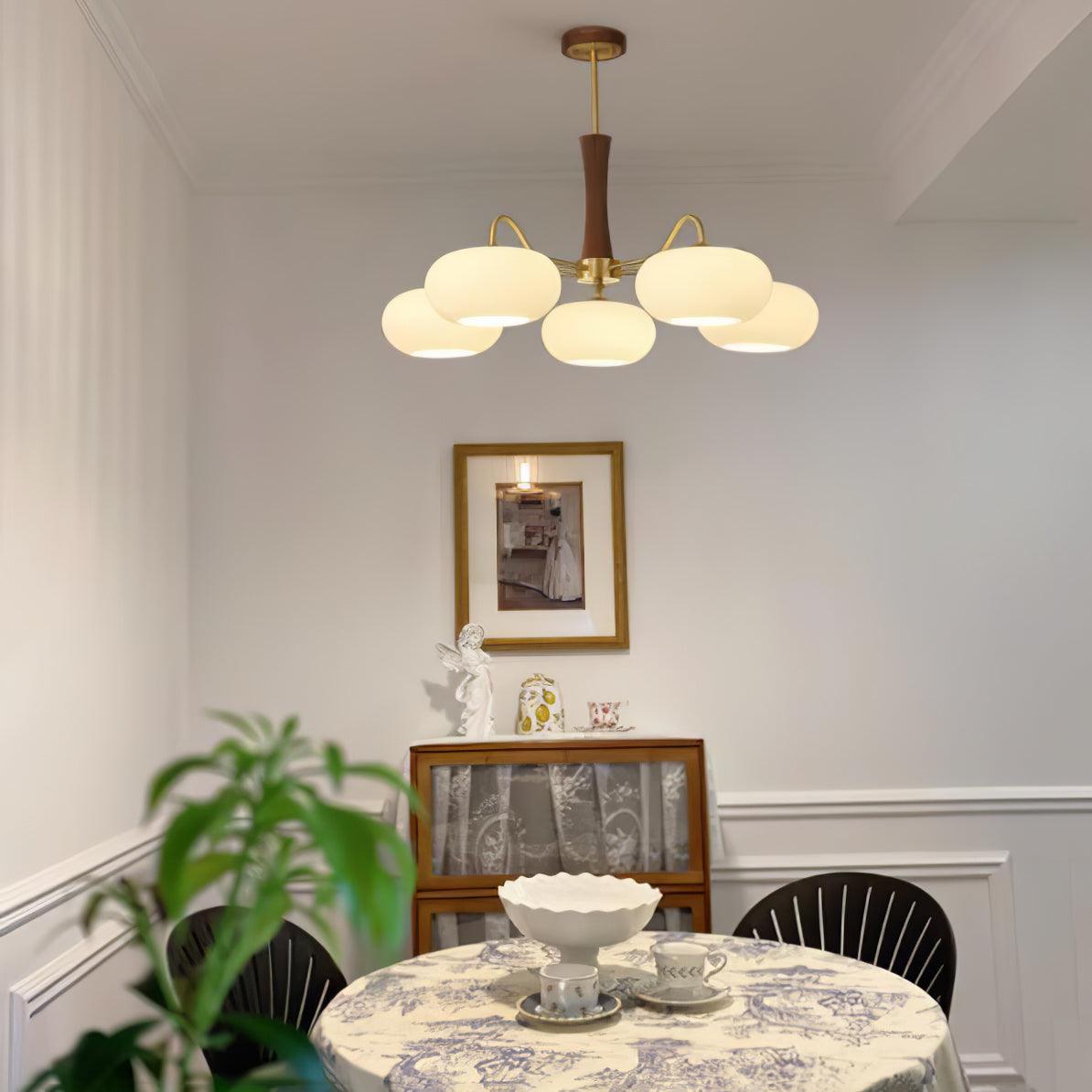 Brass Wooden Persimmon Chandelier - Blowlighting