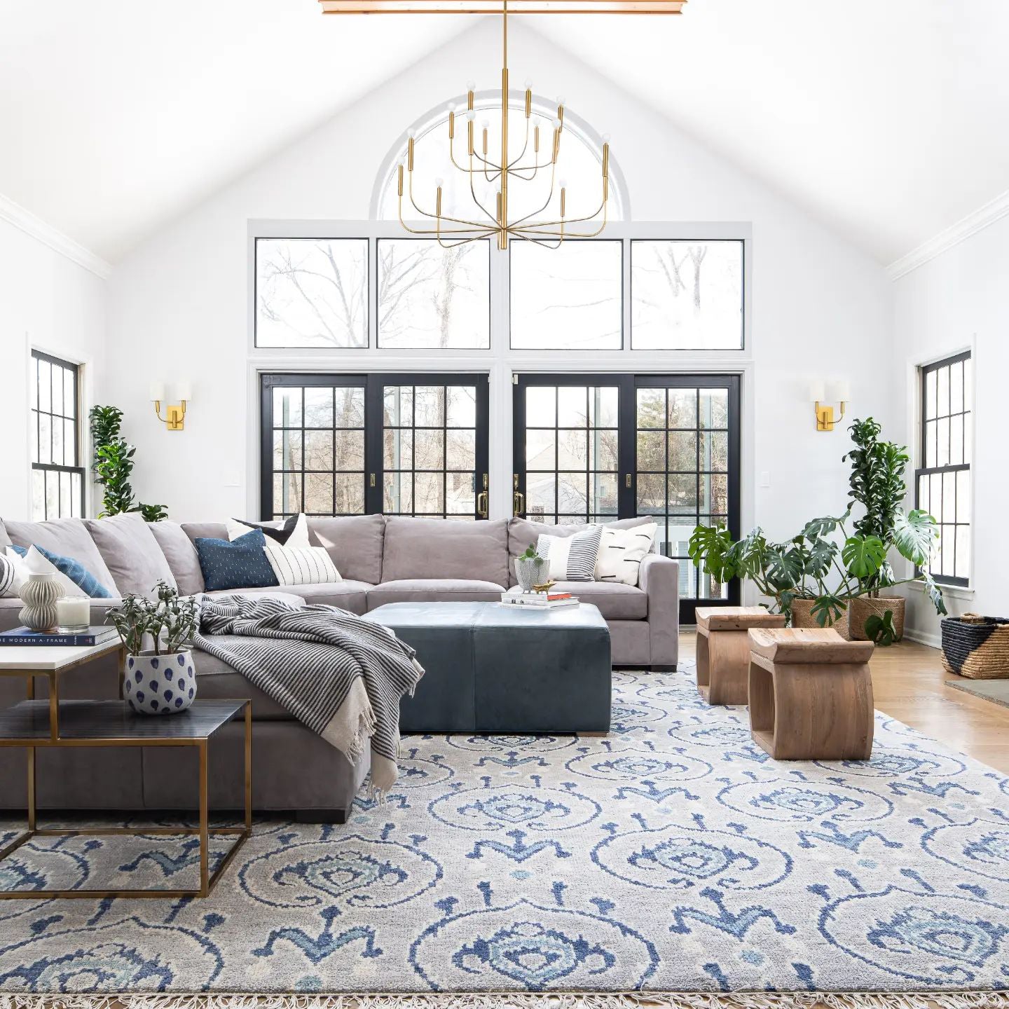 Olcarel Vintage Industrial Brass Metal Chandelier - Lamp Copper