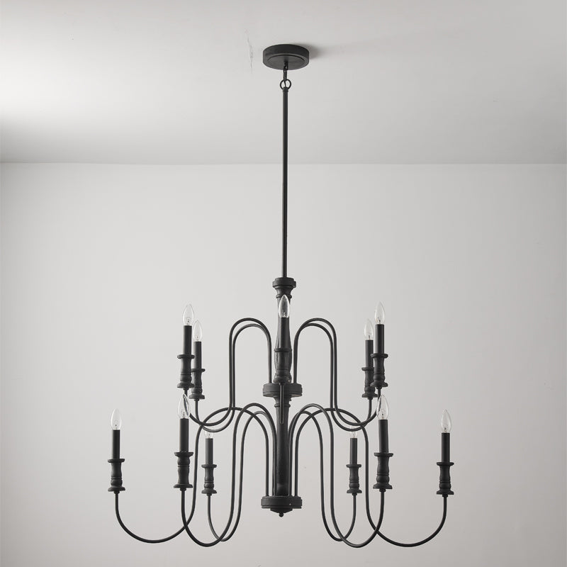 Volo Postmodern Luxury Wooden Metal Chandelier - Lamp Copper