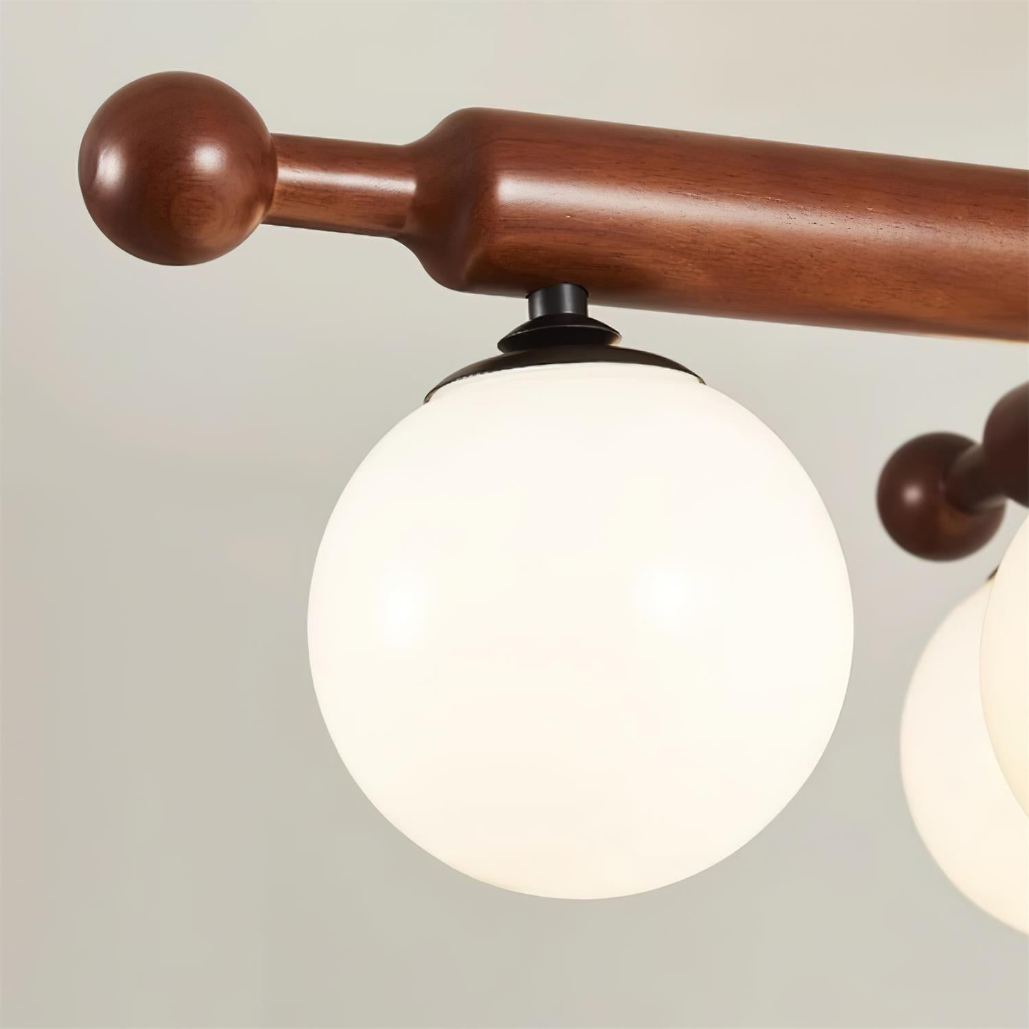 Briette Ceiling Light Wood Arms Sculptural Globe - Letslighting