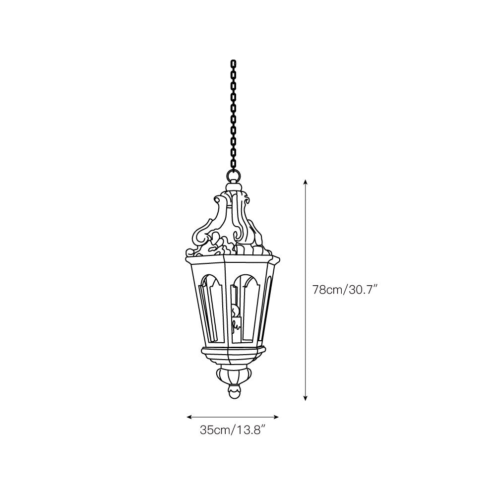 Seren Postmodern Luxury Elegance Wood Resin Lantern Pendant Lamp - Lamp Copper