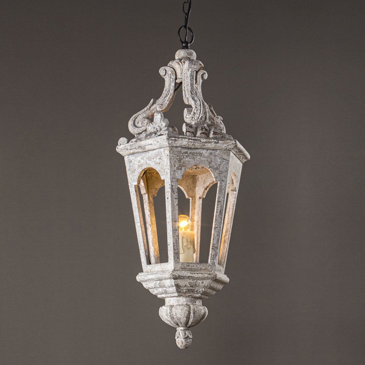 Seren Postmodern Luxury Elegance Wood Resin Lantern Pendant Lamp - Lamp Copper