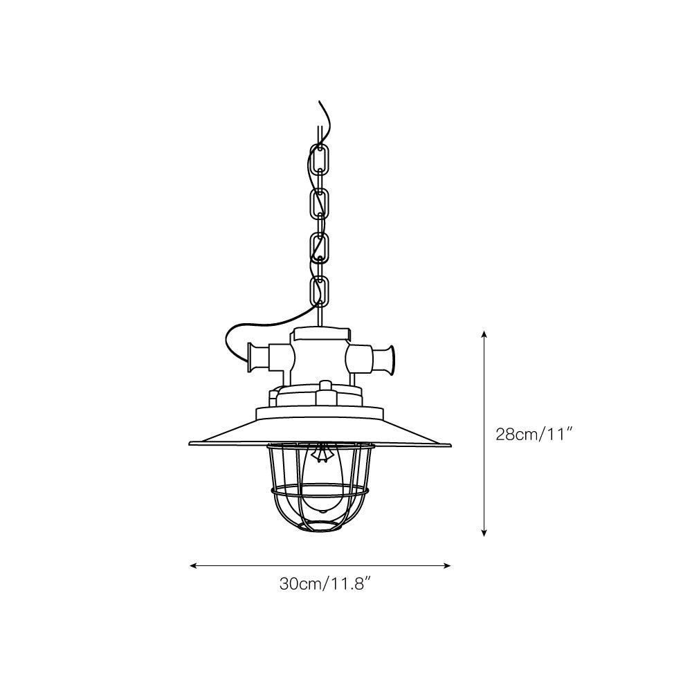 Celest Vintage Industrial Cage Metal Glass Pendant Light - Lamp Copper