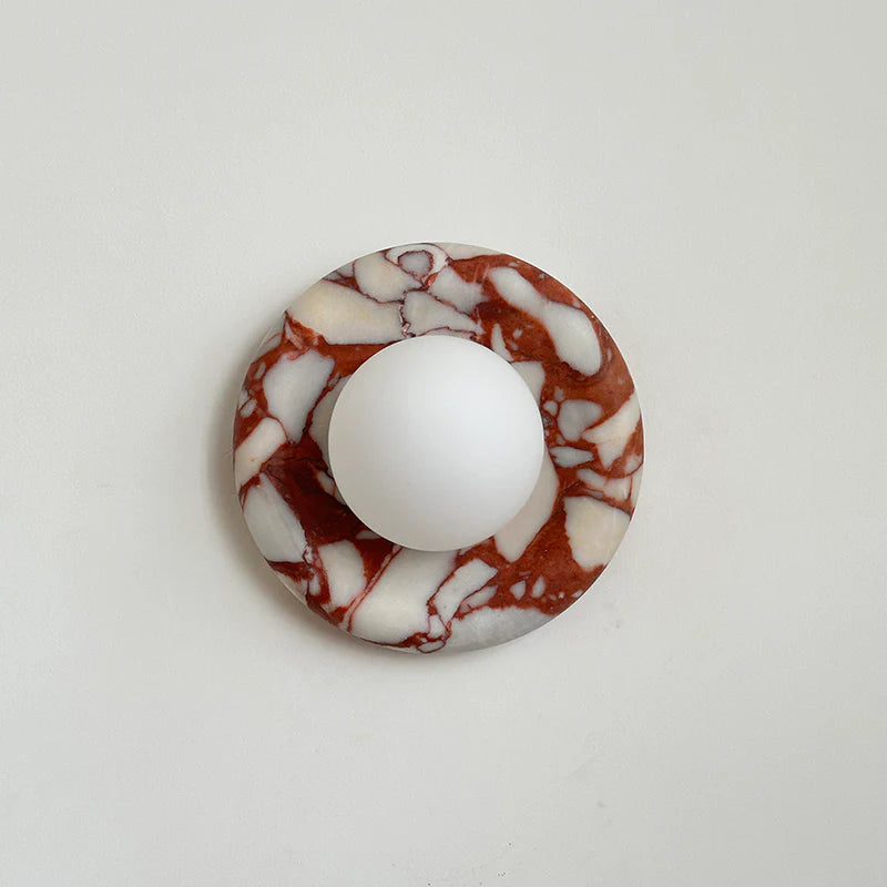 Aria Modern Round Marble Wall Light Shades Bedroom Living Room