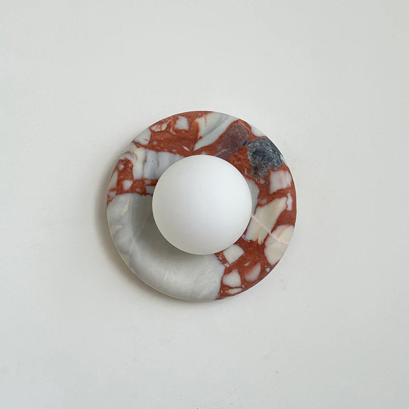 Aria Modern Round Marble Wall Light Shades Bedroom Living Room