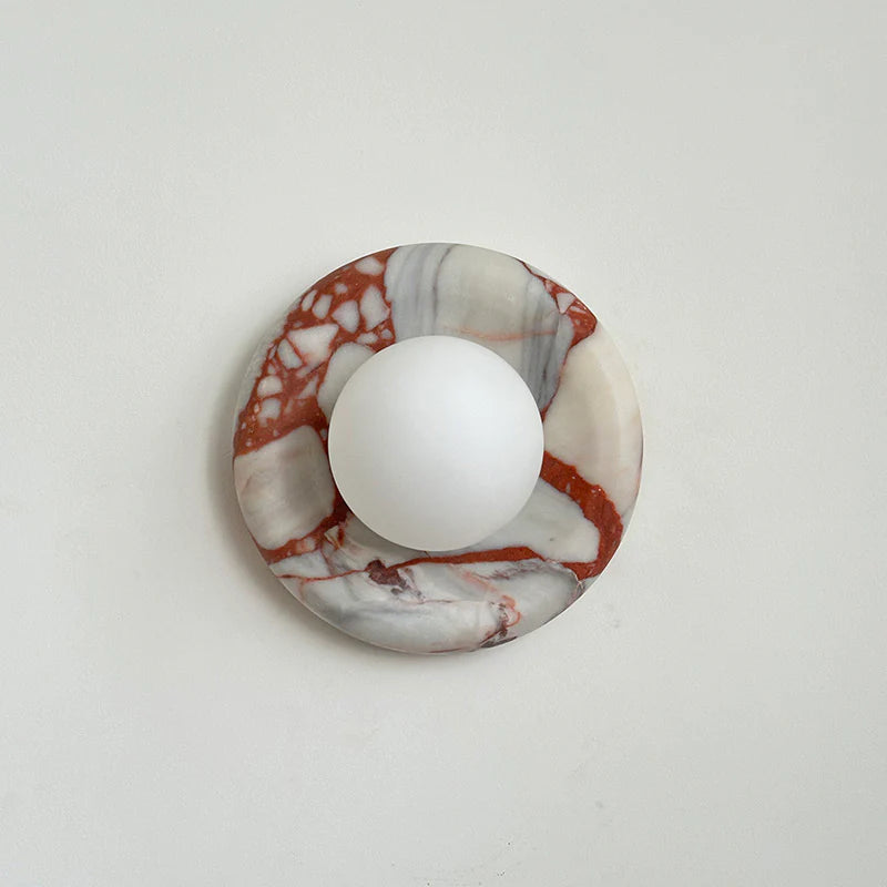 Aria Modern Round Marble Wall Light Shades Bedroom Living Room