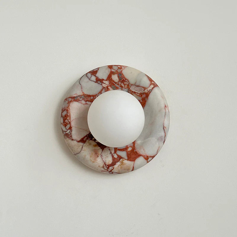 Aria Modern Round Marble Wall Light Shades Bedroom Living Room