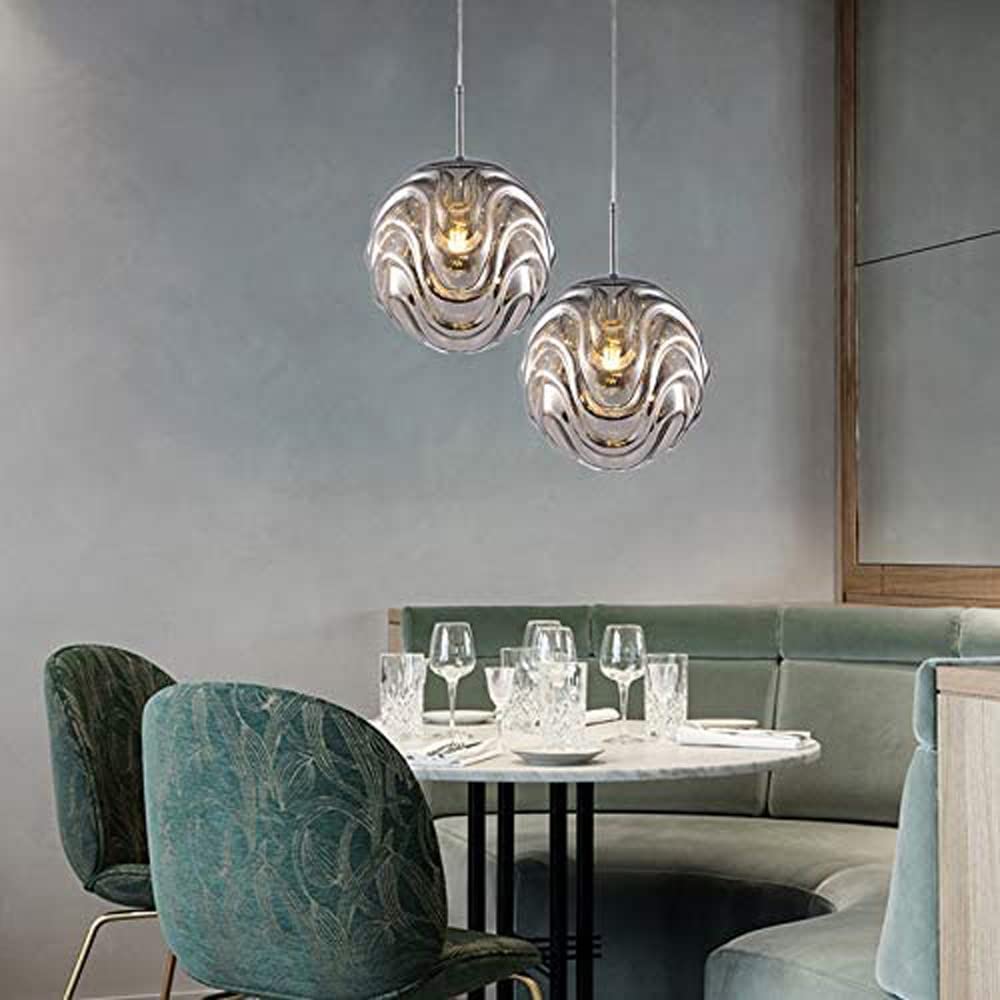 Valentina Moderne Sphère Suspension Verre Or/Noir Salle à manger