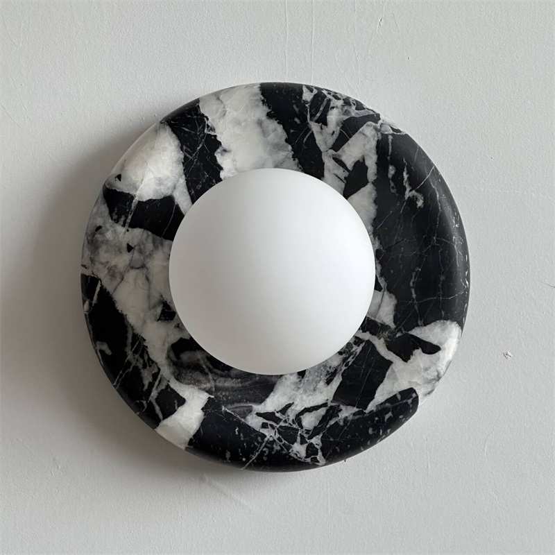 Uvinos Modern Minimalist Black Marble Sconce Wall Lamp - Lamp Copper