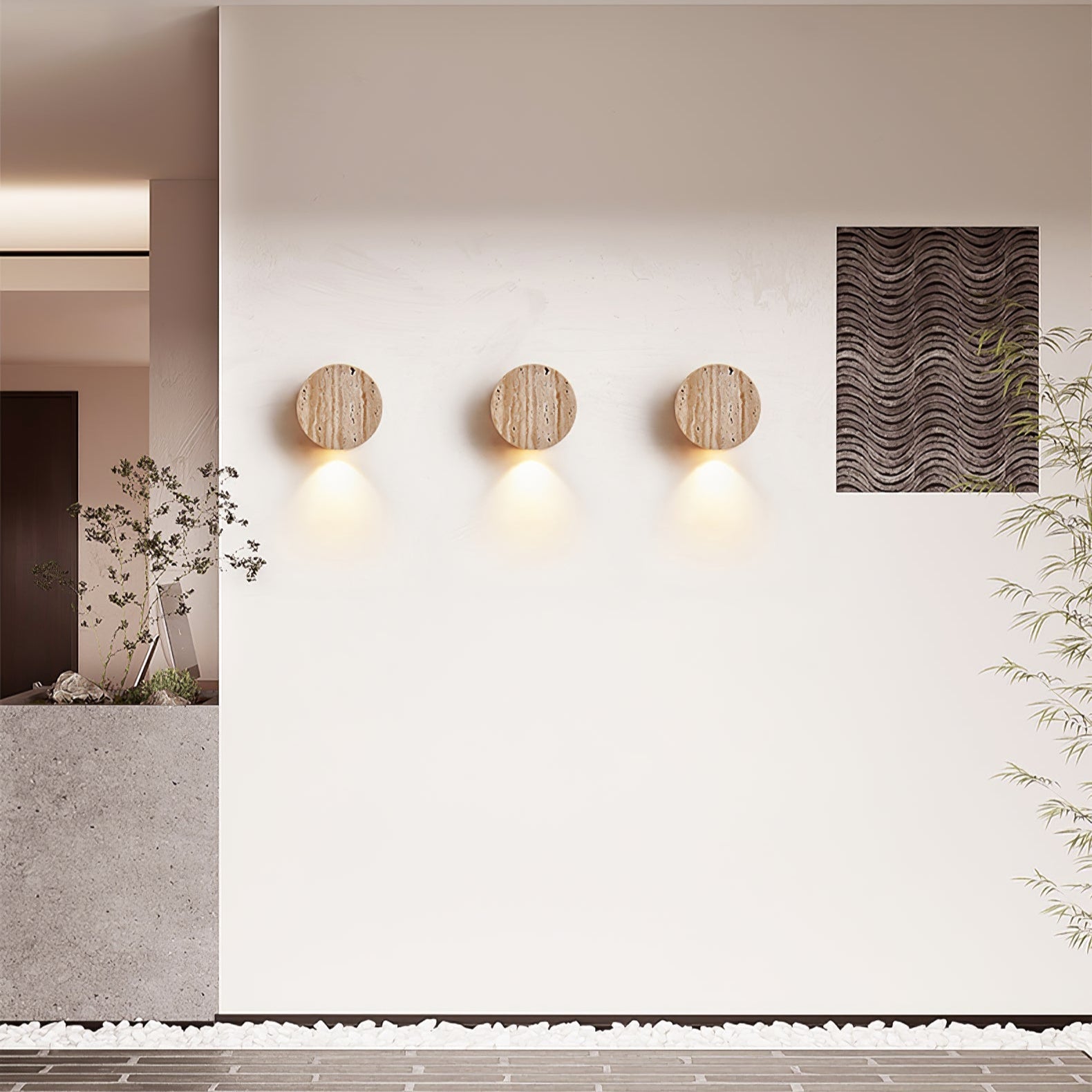 Caelan Applique Murale Industrielle Moderne en Travertin