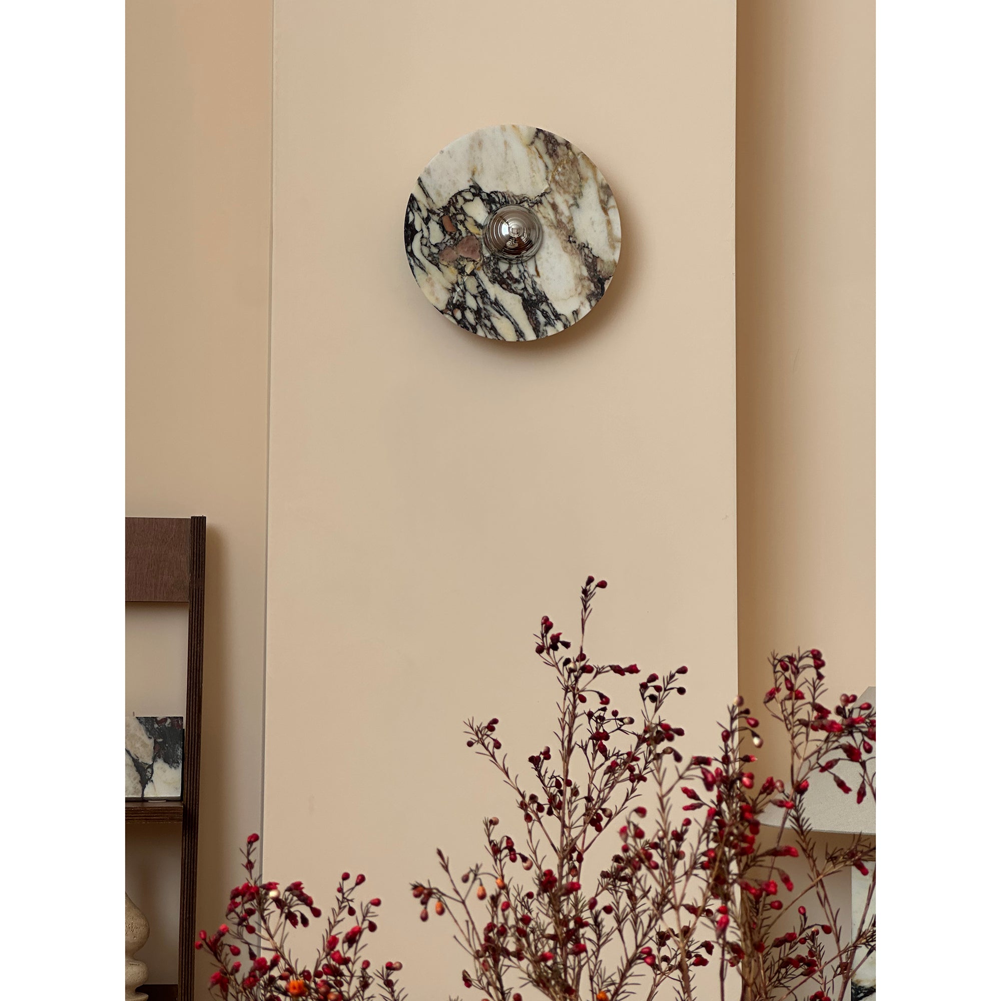 Alter Modern Minimalist Round Marble Metal Sconce Wall Lamp - Lamp Copper