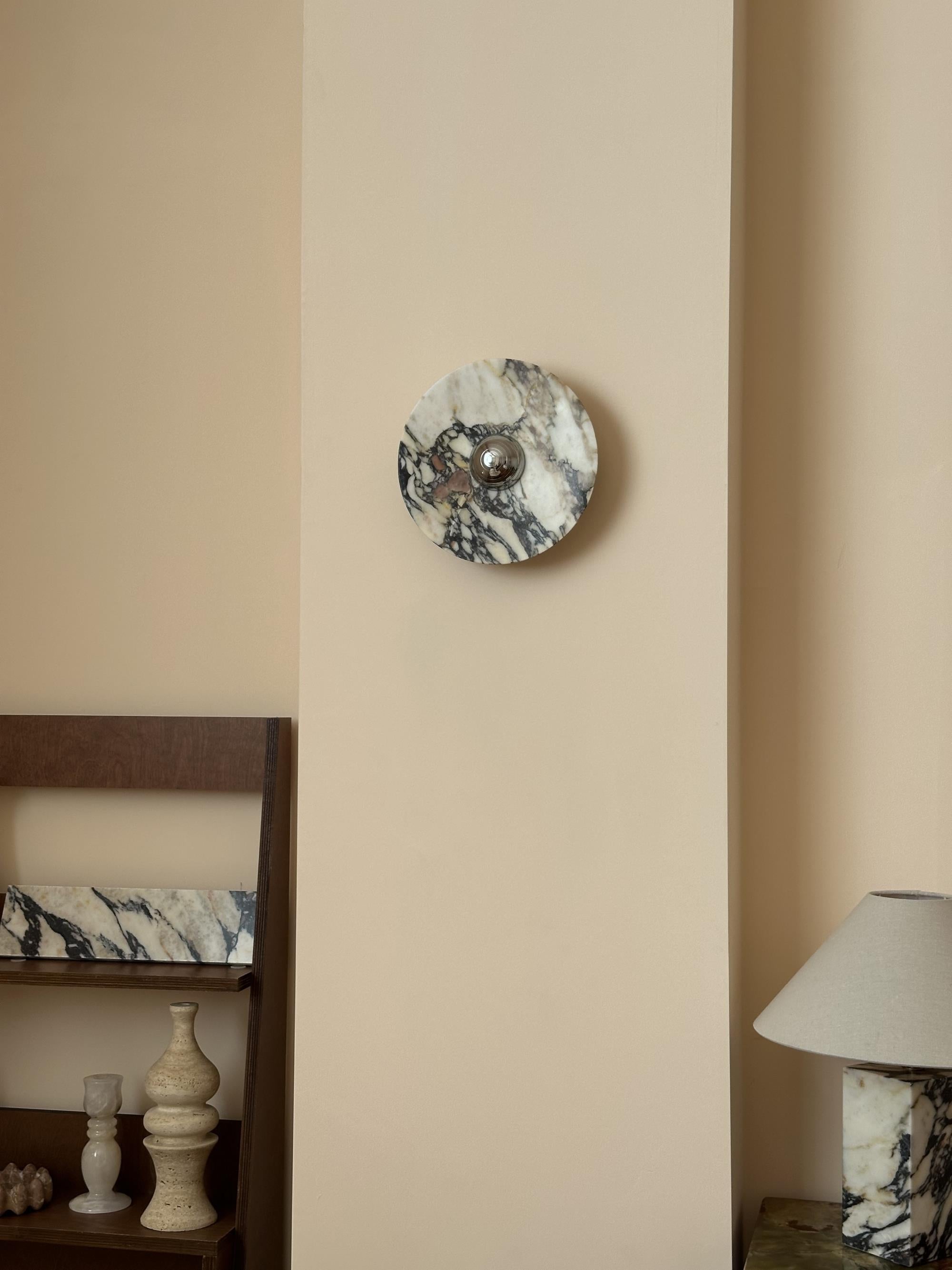 Alter Modern Minimalist Round Marble Metal Sconce Wall Lamp - Lamp Copper