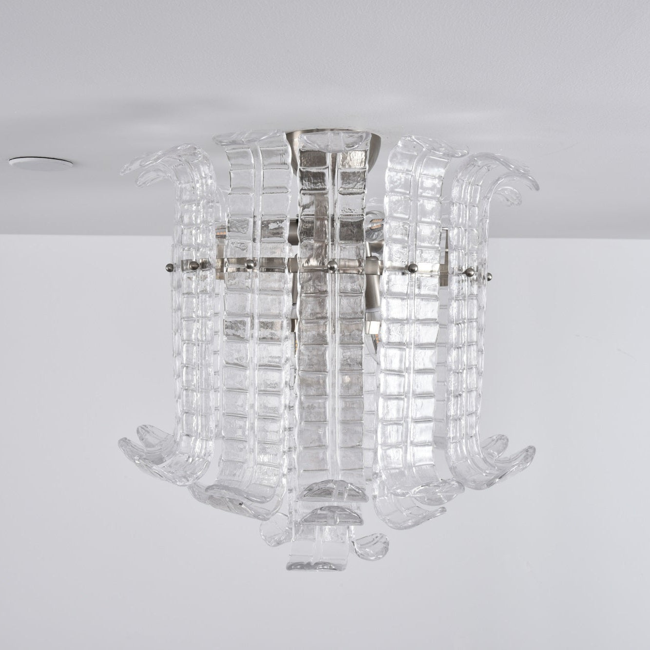 Aurora Ceiling Lamp Clear Murano Glass Flush Mount - Letslighting