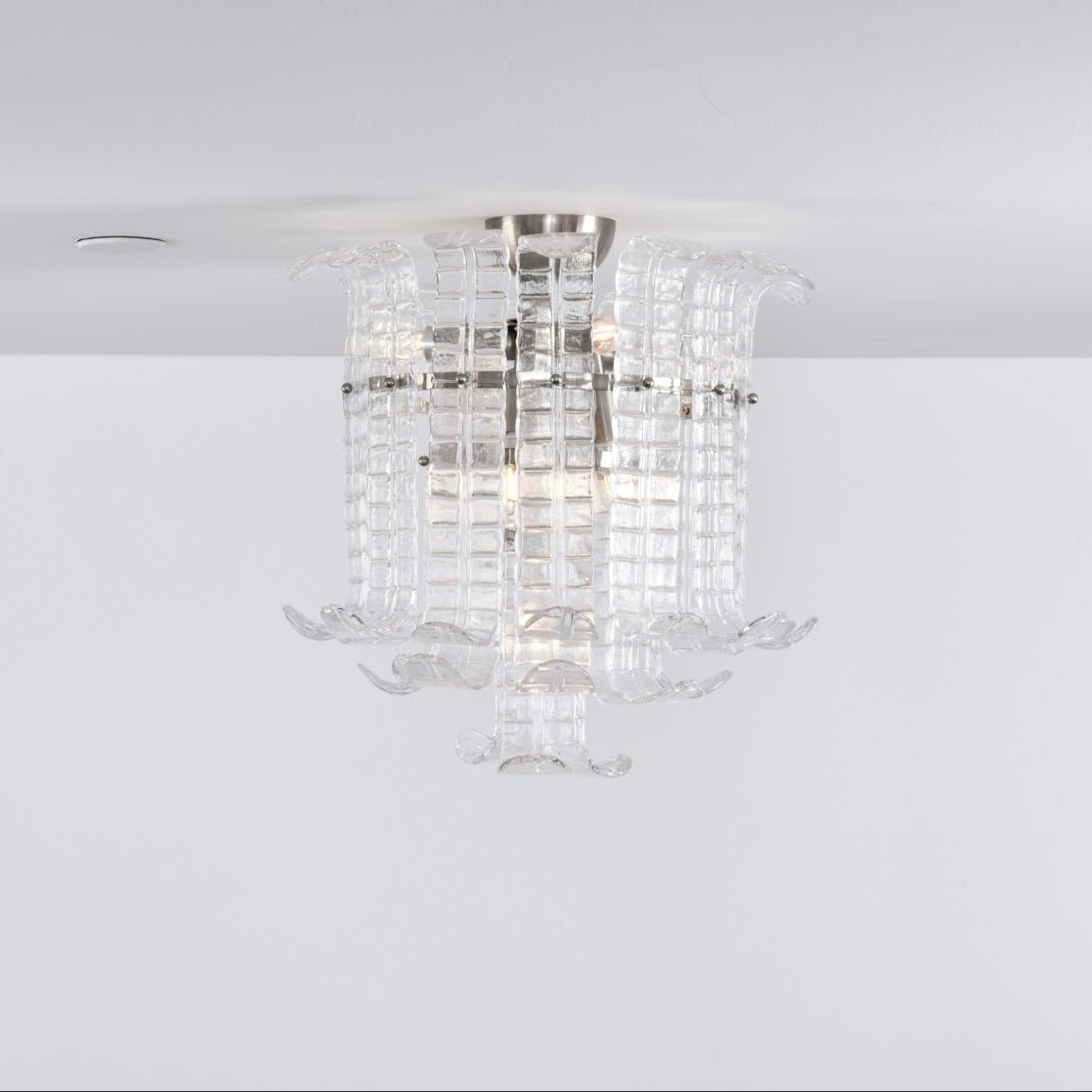Aurora Ceiling Lamp Clear Murano Glass Flush Mount - Letslighting