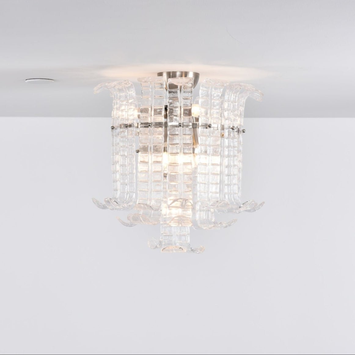 Aurora Ceiling Lamp Clear Murano Glass Flush Mount - Letslighting