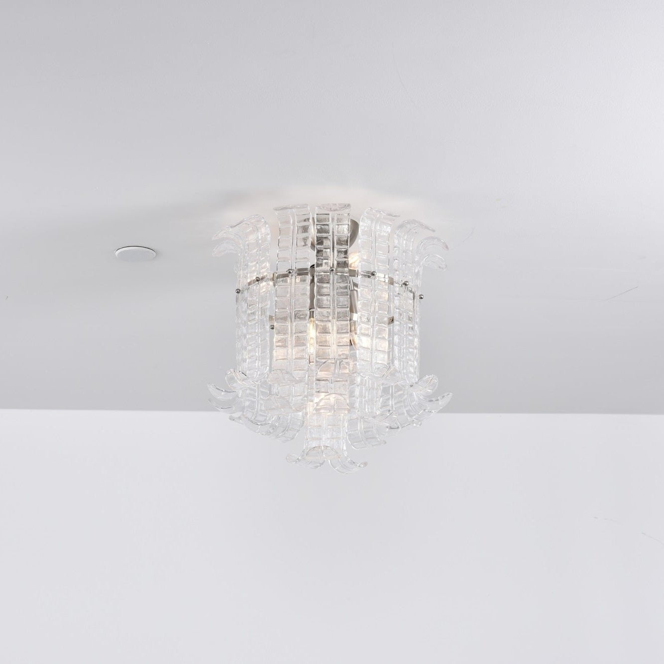 Aurora Ceiling Lamp Clear Murano Glass Flush Mount - Letslighting