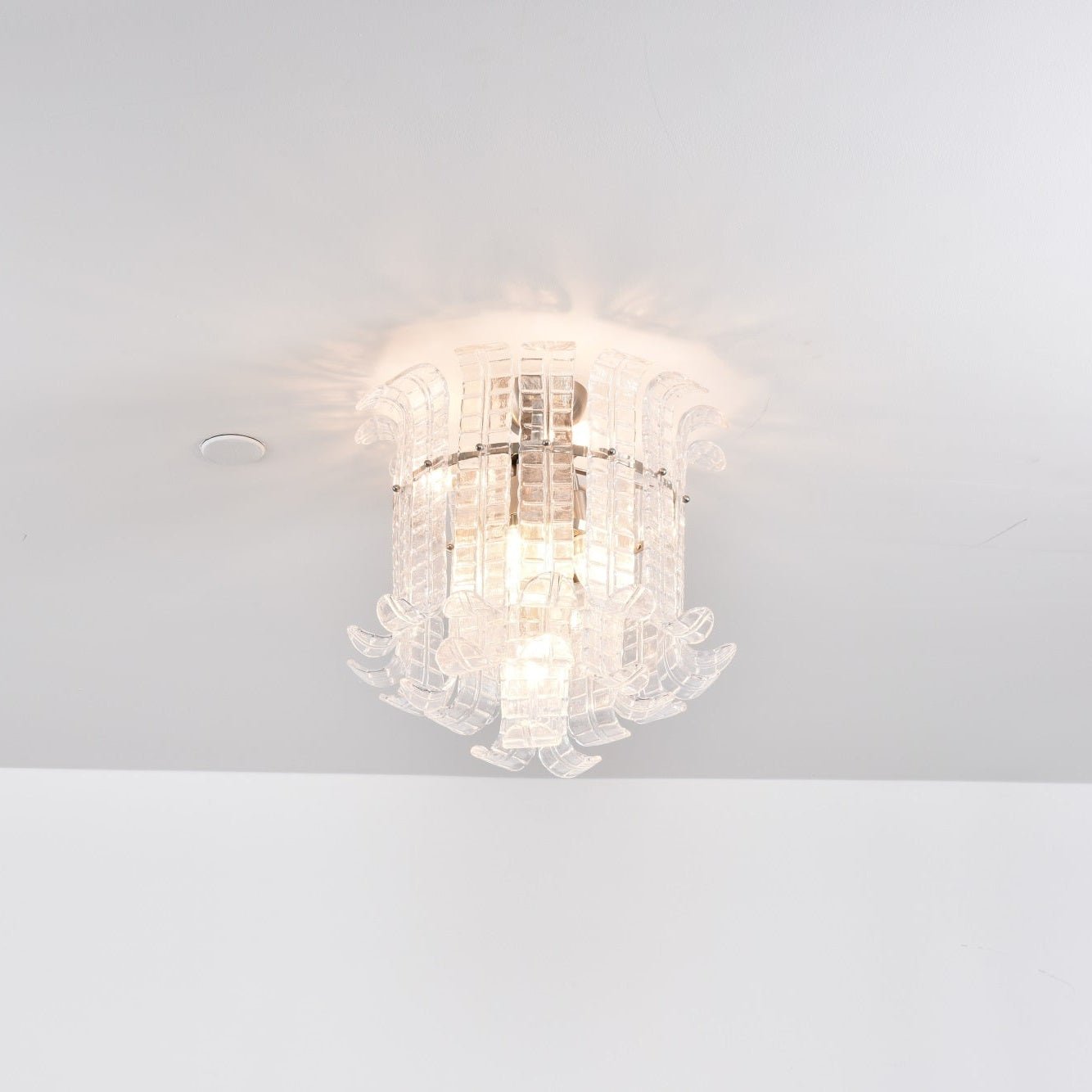 Aurora Ceiling Lamp Clear Murano Glass Flush Mount - Letslighting