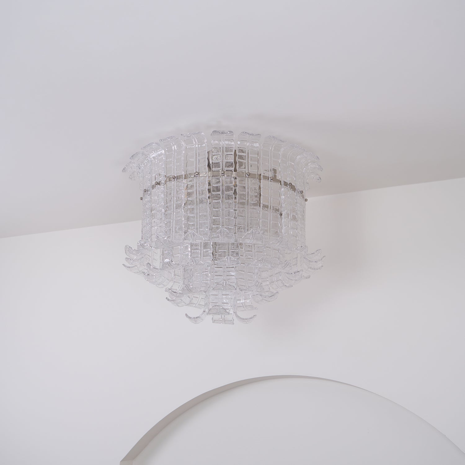 Aurora Ceiling Lamp Clear Murano Glass Flush Mount - Letslighting