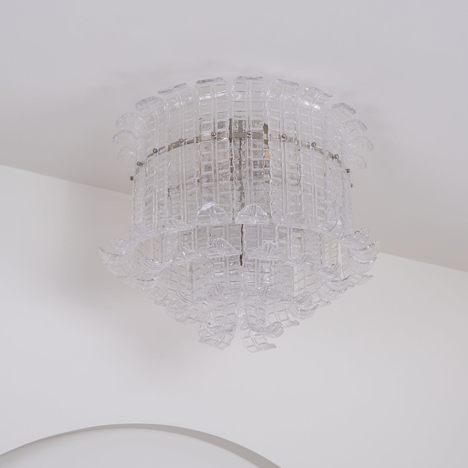 Aurora Ceiling Lamp Clear Murano Glass Flush Mount - Letslighting