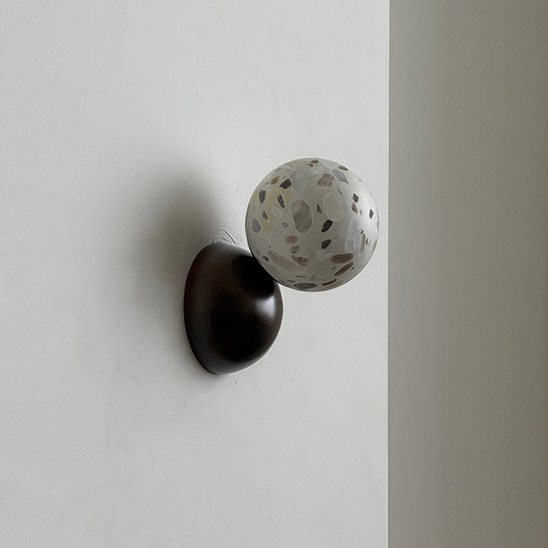 Arca Modern Minimalist Eclipse Mrable Metal Wall Lamp - Lamp Copper