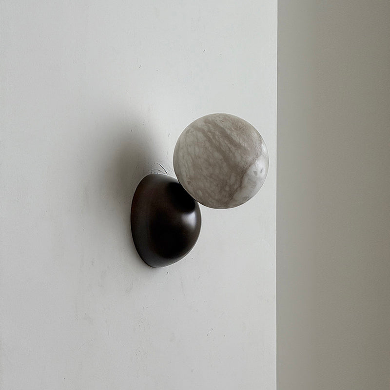Arca Modern Minimalist Eclipse Mrable Metal Wall Lamp - Lamp Copper