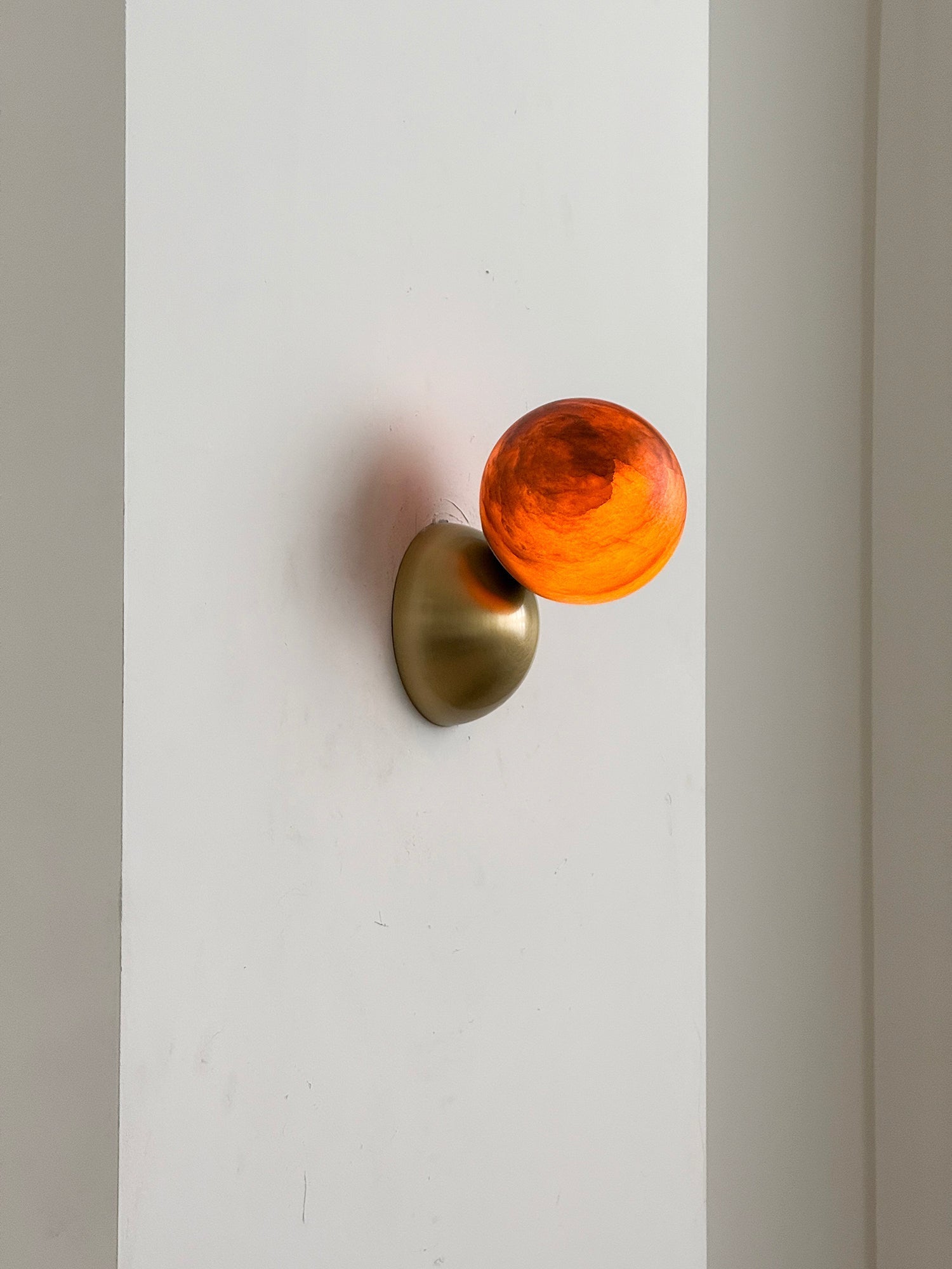 Arca Modern Minimalist Eclipse Mrable Metal Wall Lamp - Lamp Copper