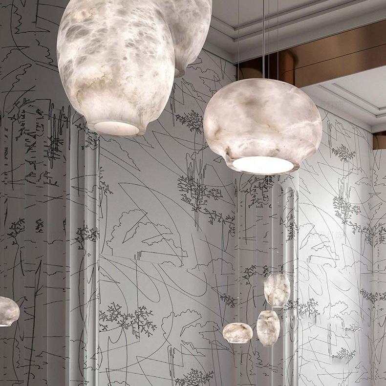 Thalia Minimalist Alabaster Pendant Light - Letslighting
