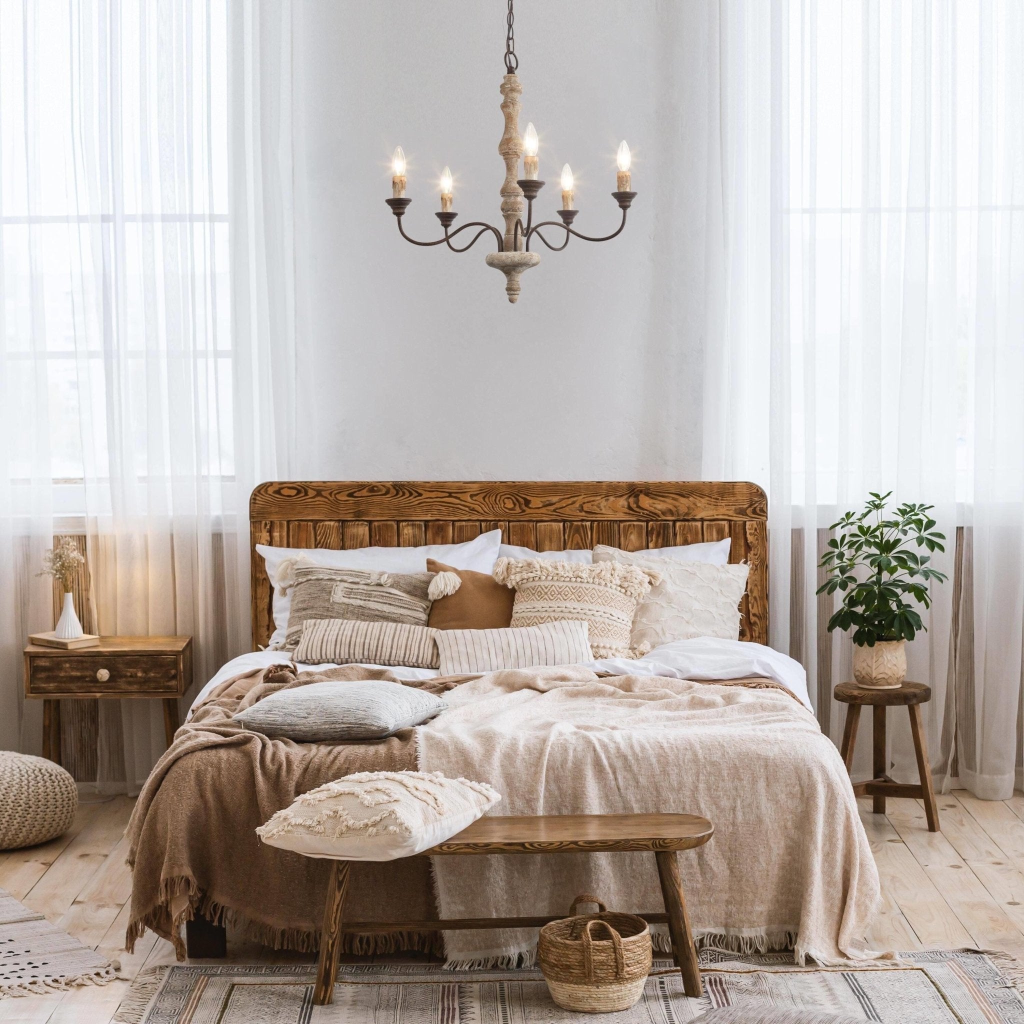 Aurora Chandelier Candlestick Farmhouse Rustic - Blowlighting