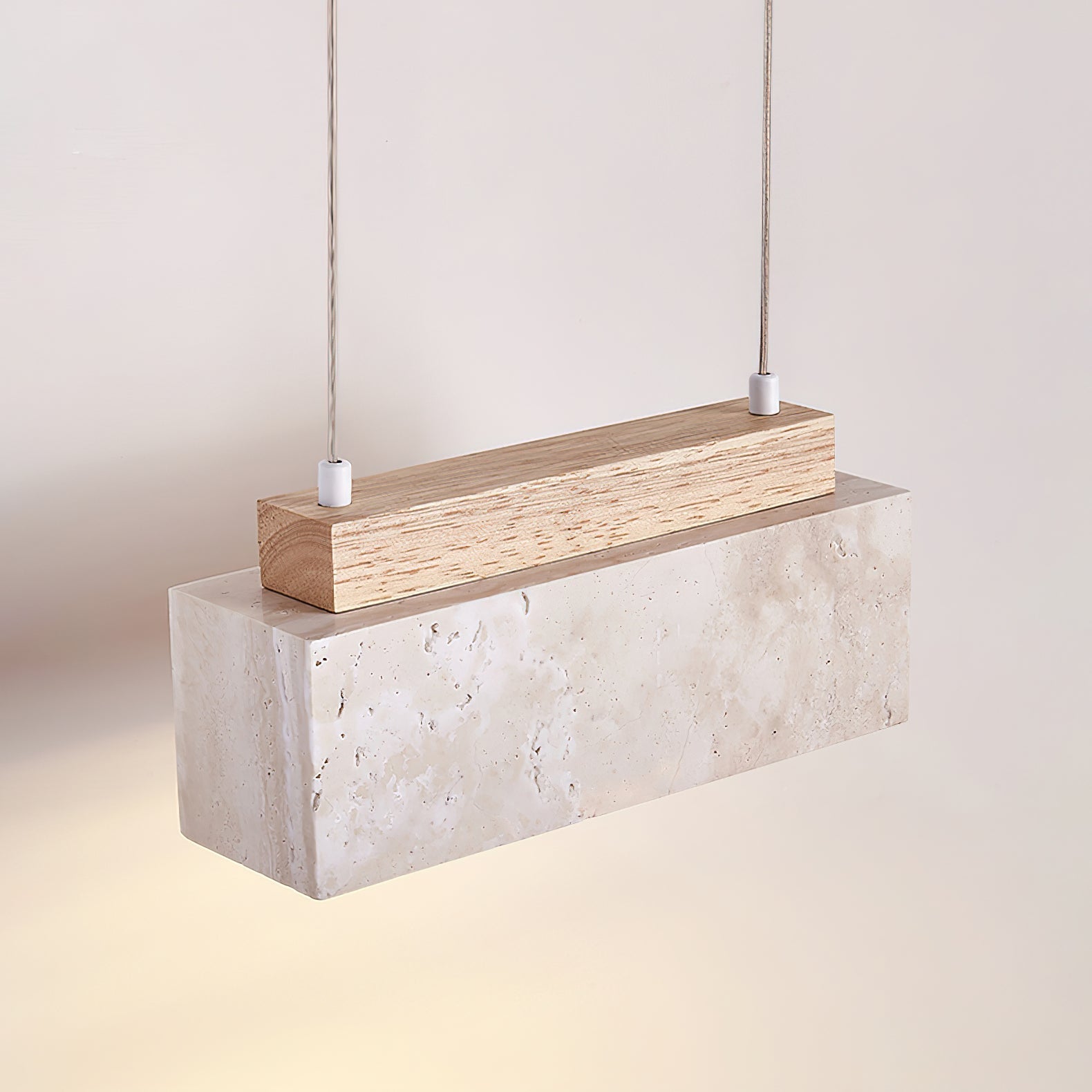 Ciraeila Rectangular Travertine Pendant Light - Letslighting