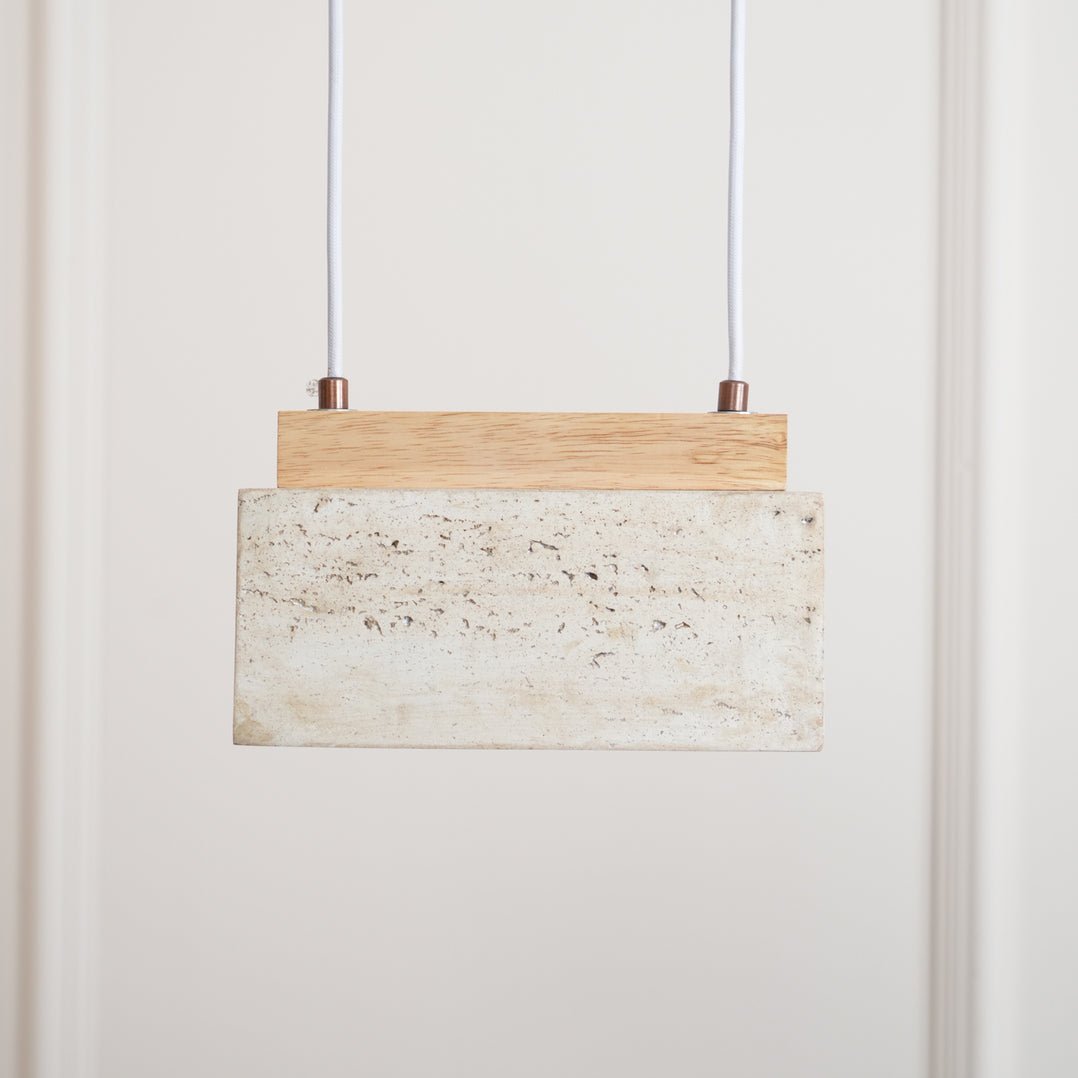 Ciraeila Rectangular Travertine Pendant Light - Letslighting