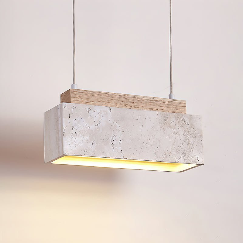 Ciraeila Rectangular Travertine Pendant Light - Letslighting