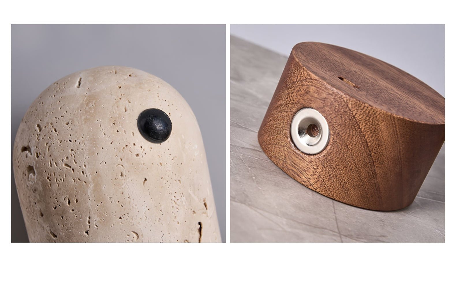 Glimmer Lampe de Table en Pierre Capsule