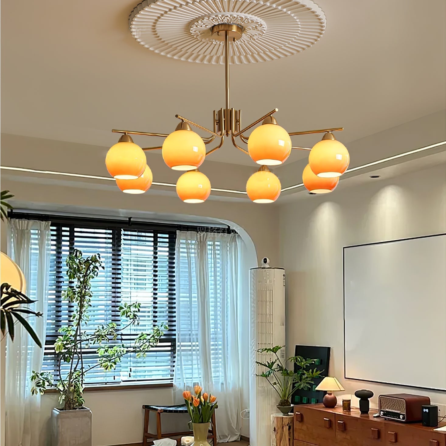 Caramel Sphere Chandelier - Blowlighting