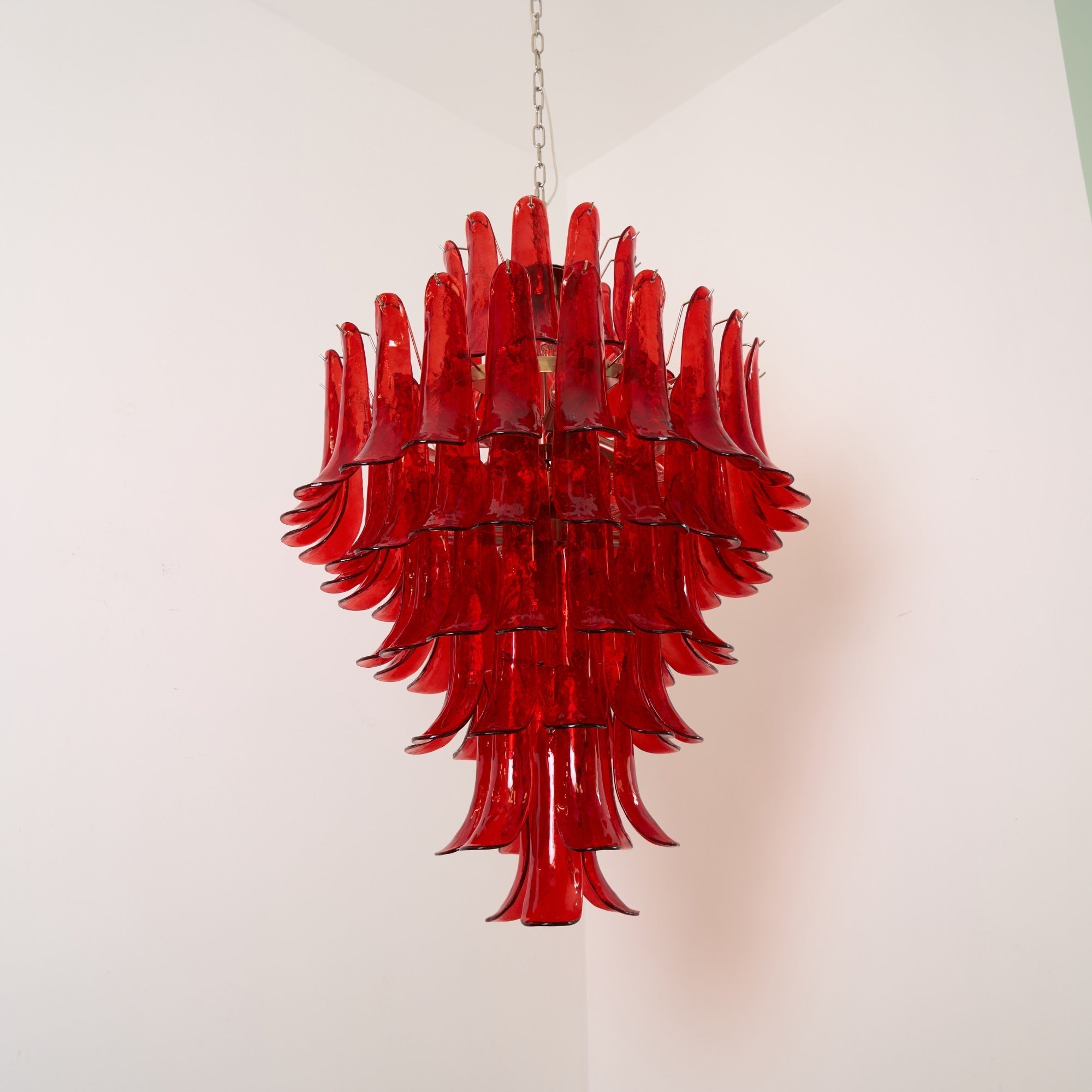 Zinc Postmodern Luxury Petal Glass Metal Chandelier - Lamp Copper