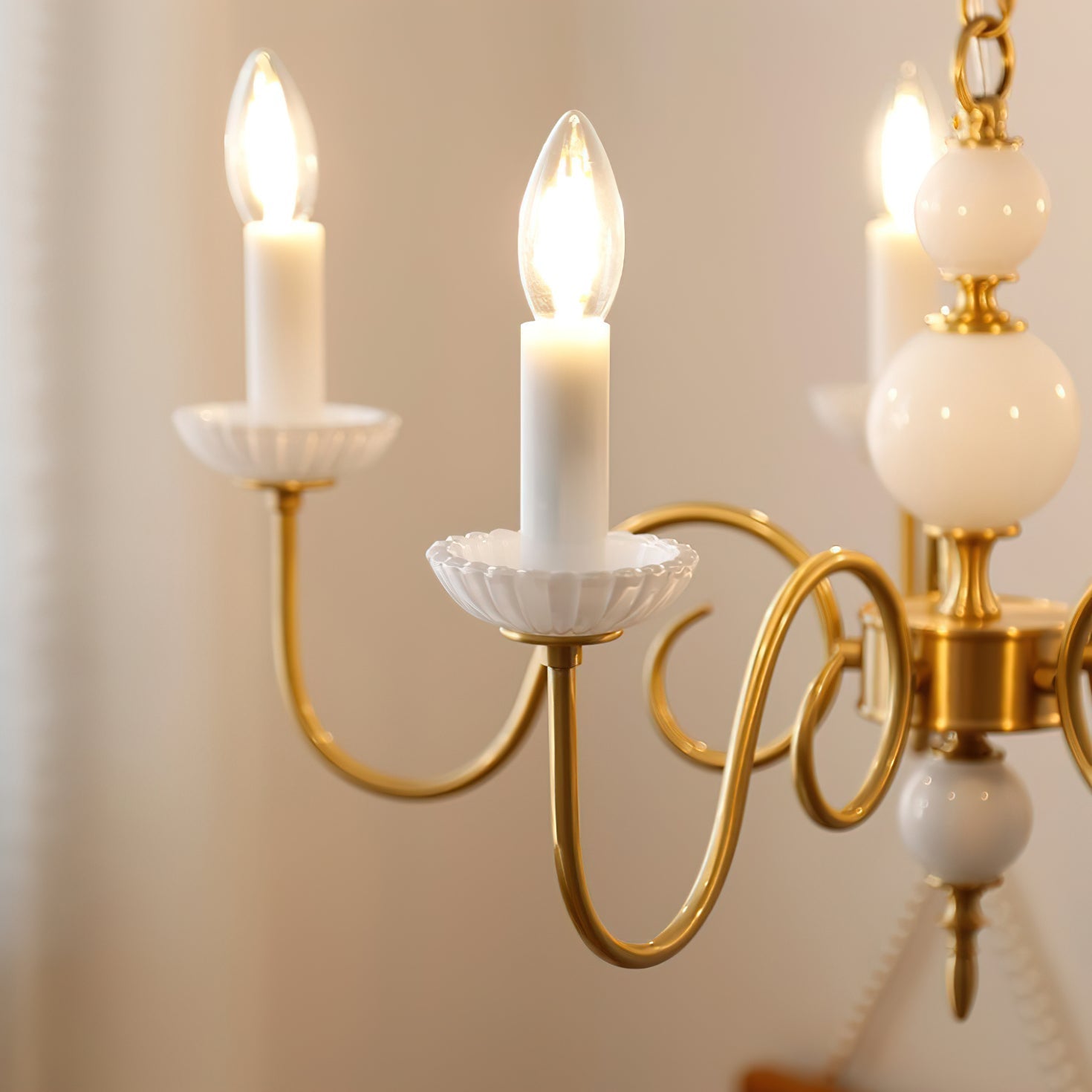 Carlita Chandelier Gold Curved Candle Arms - Letslighting