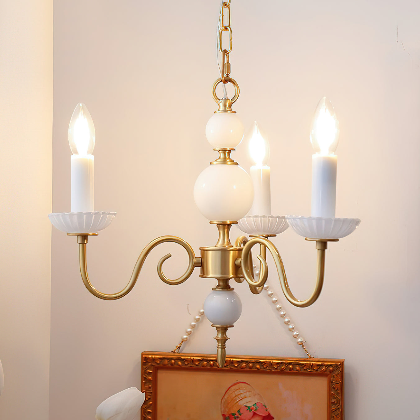 Carlita Chandelier Gold Curved Candle Arms - Letslighting