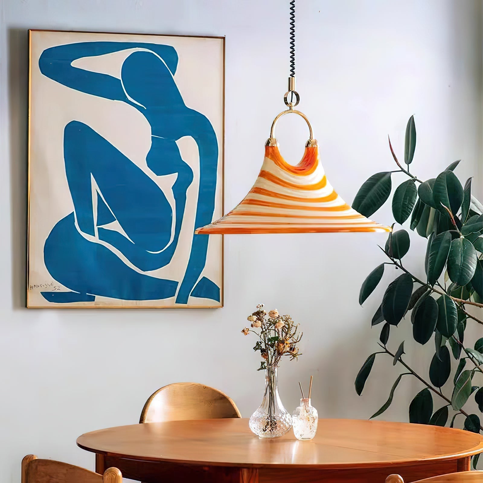 Aria Trumpet Individual Creativity Plastic Pendant Lamp - Lamp Copper