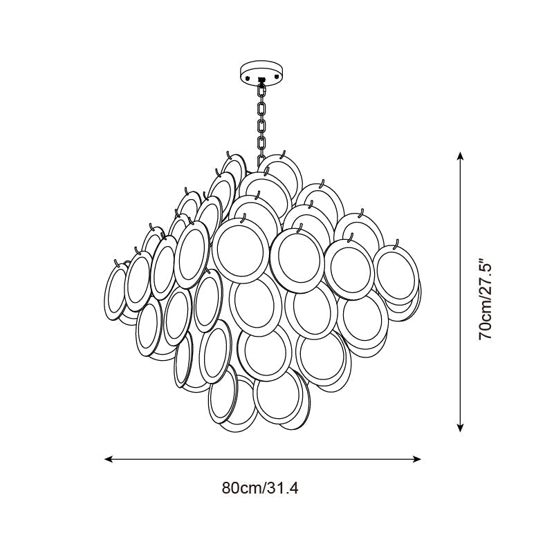 Carmosa Chandelier with Glass Disc Cascade - Letslighting