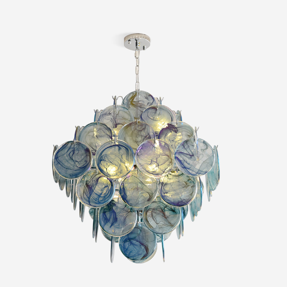 Carmosa Chandelier with Glass Disc Cascade - Letslighting