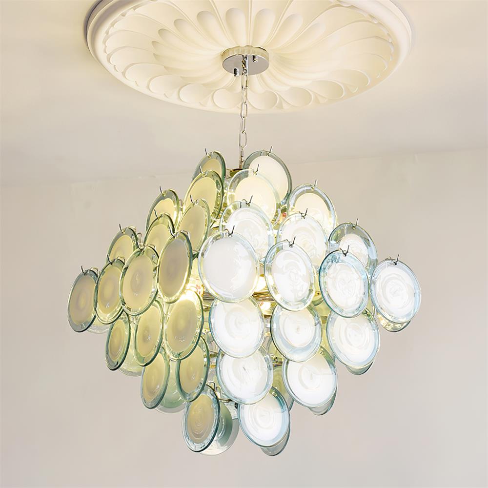 Carmosa Chandelier with Glass Disc Cascade - Letslighting