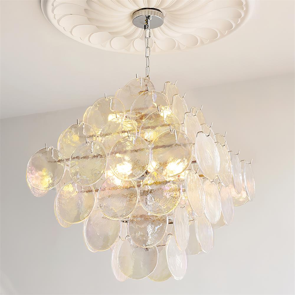 Carmosa Chandelier with Glass Disc Cascade - Letslighting
