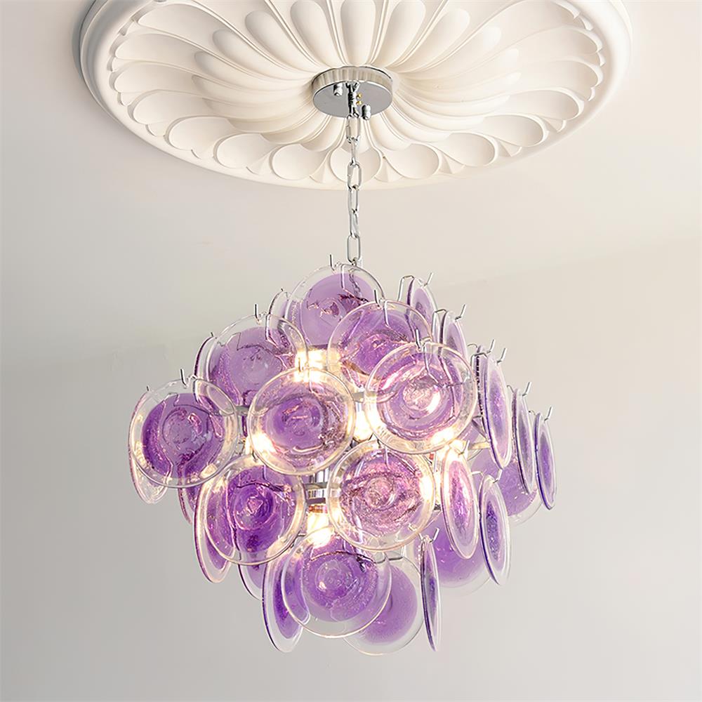 Carmosa Chandelier with Glass Disc Cascade - Letslighting