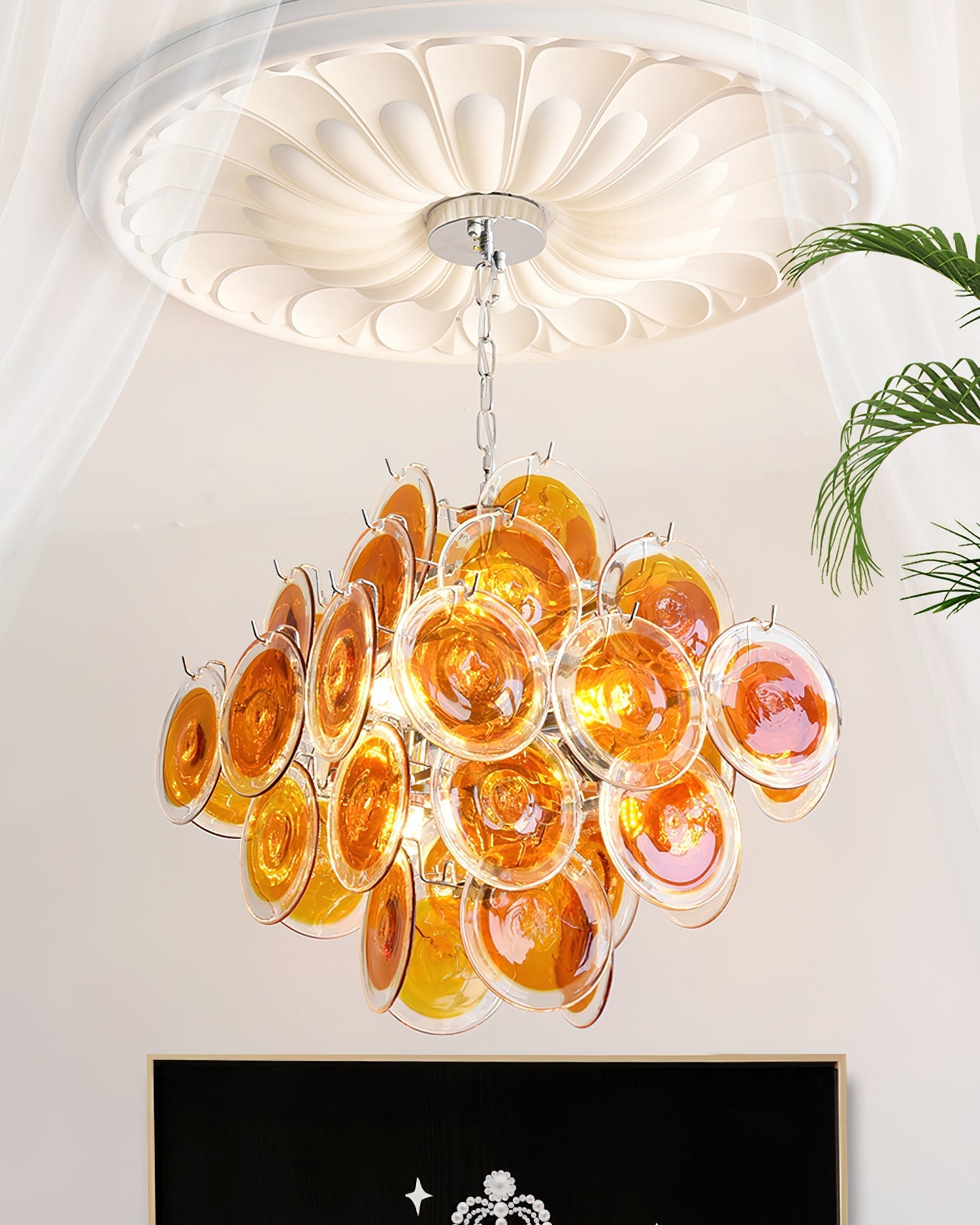 Carmosa Chandelier with Glass Disc Cascade - Letslighting