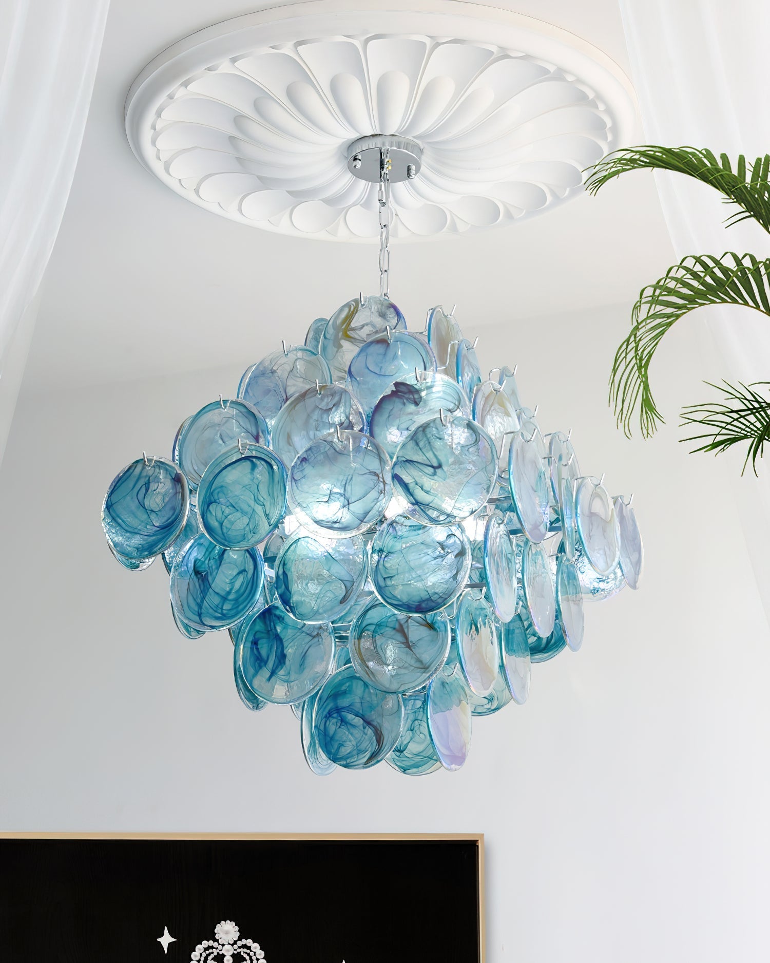 Carmosa Chandelier with Glass Disc Cascade - Letslighting