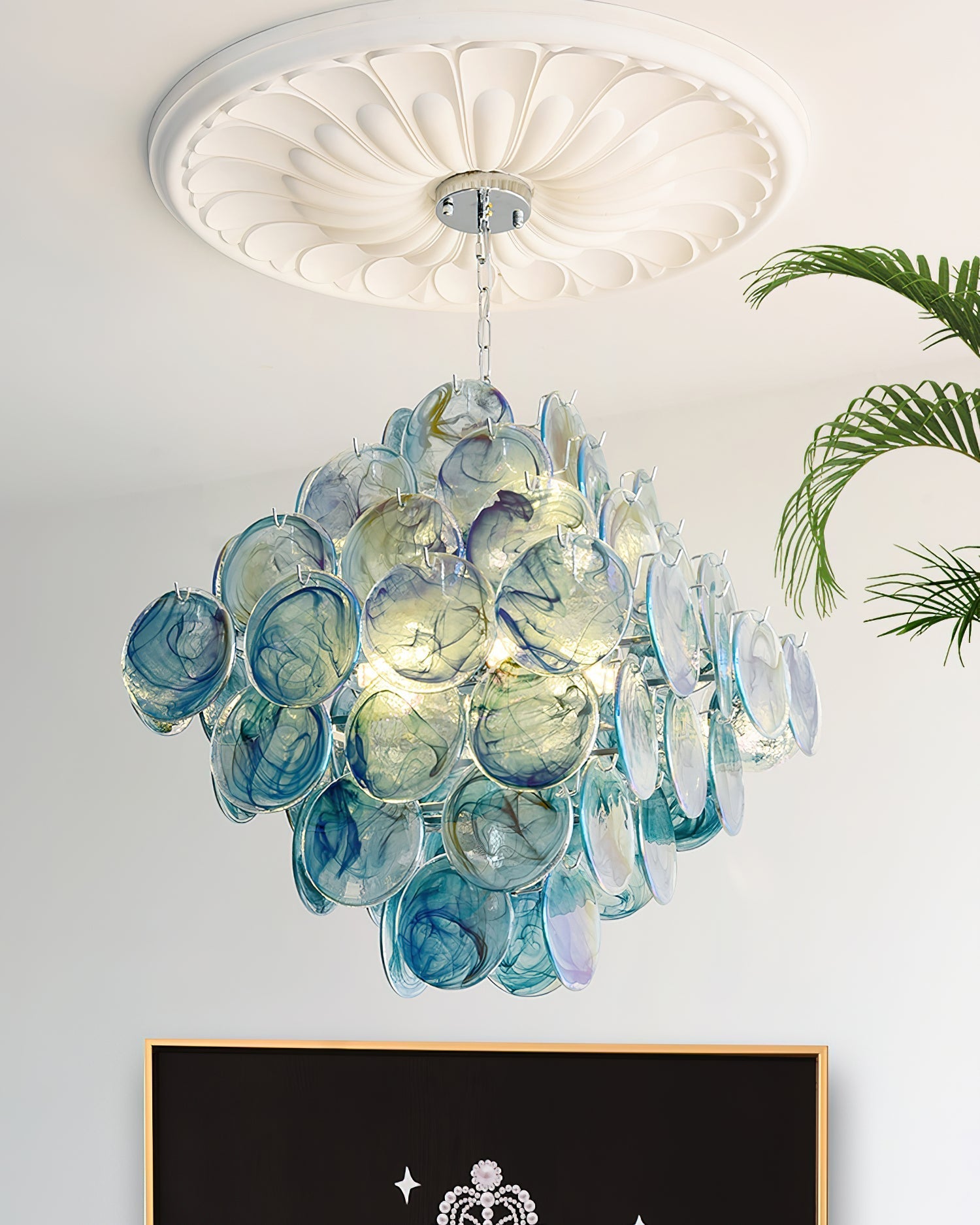 Carmosa Chandelier with Glass Disc Cascade - Letslighting