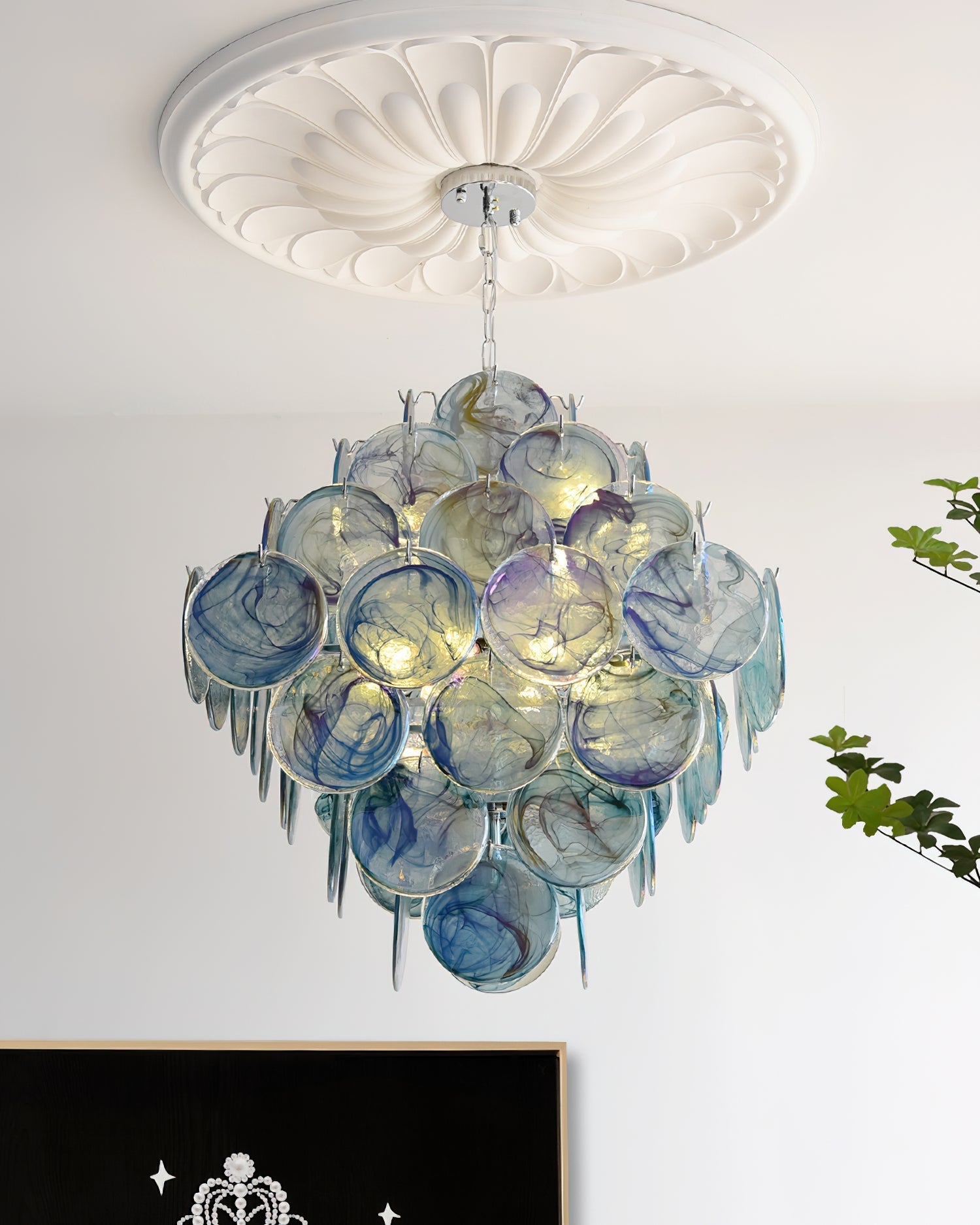 Carmosa Chandelier with Glass Disc Cascade - Letslighting